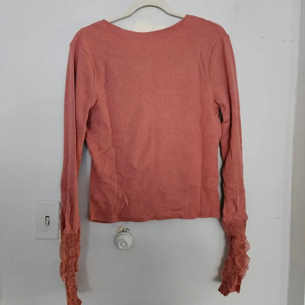 NWT Free People Wear Me Out Ruched Long Sleeve Top | XL